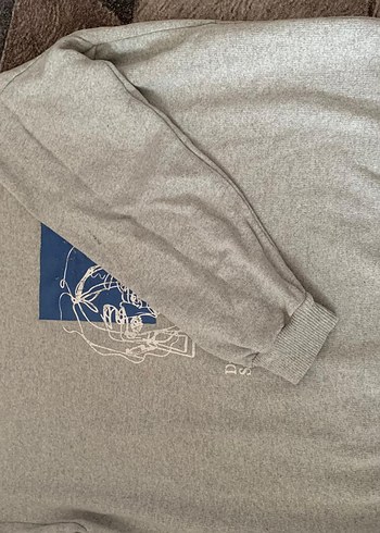 Gri Baskılı Hamile Tişörtü, Kısa Kollu, Salaş - Görsel 3