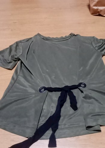 Gri Bel Detaylı Hamile Bluzu