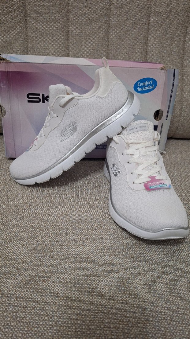 Beyaz Skechers Kadın Spor Ayakkabı - Görsel 3