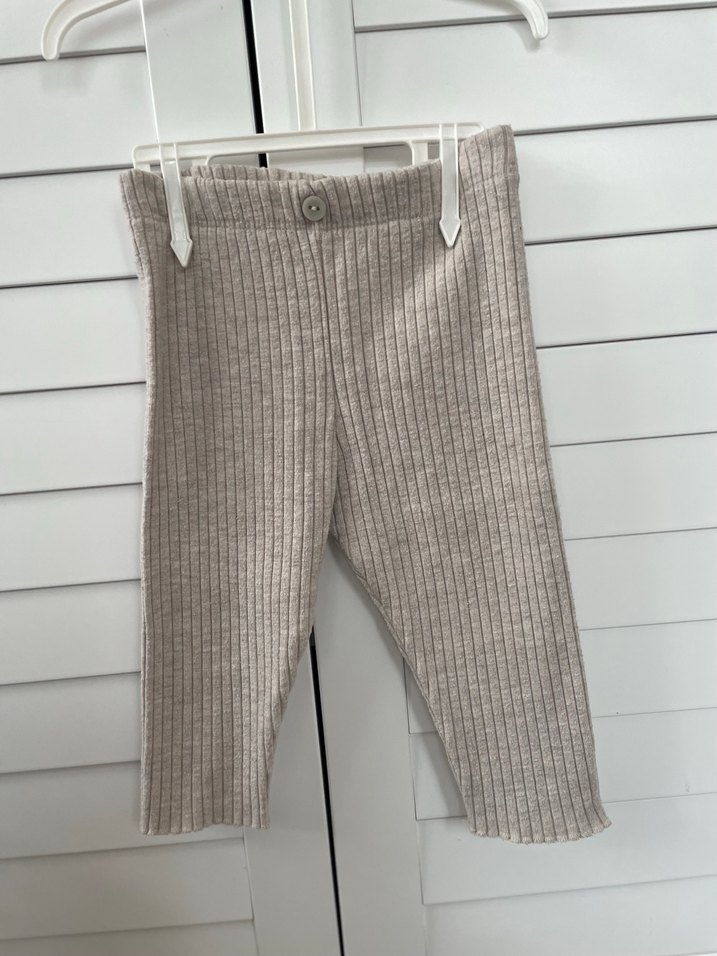 Kız Çocuk Bej Fitilli Triko Tayt - Görsel 2