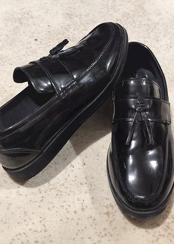 Erkek çocuk siyah suni deri kundura - Görsel 2