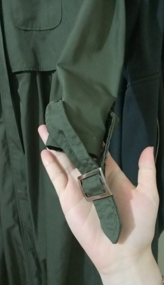 Kadın Haki Uzun arkasi lastikli Trençkot - Görsel 3