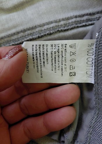 Gri Kadın Denim Mini Şort - Görsel 4