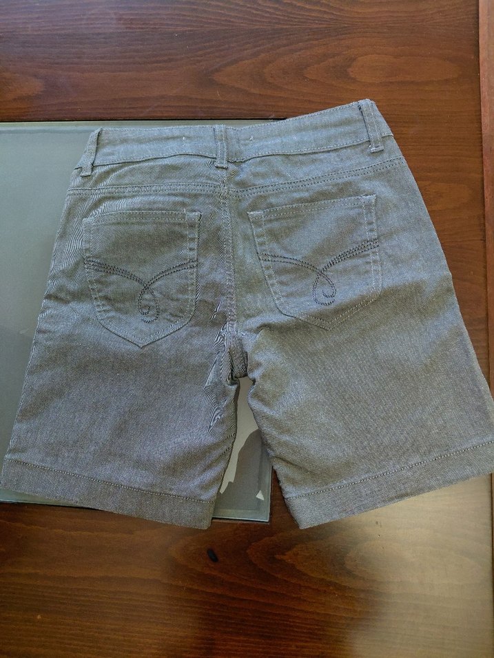 Gri Kadın Denim Mini Şort - Görsel 2