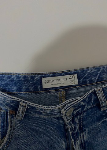 40 Beden Yırtmaçlı Gri Mavi Kadın Midi Jean