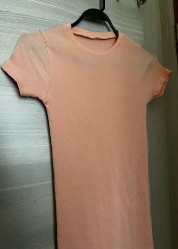 l Beden Kısa Kollu Pastel Bej Midi Elbise