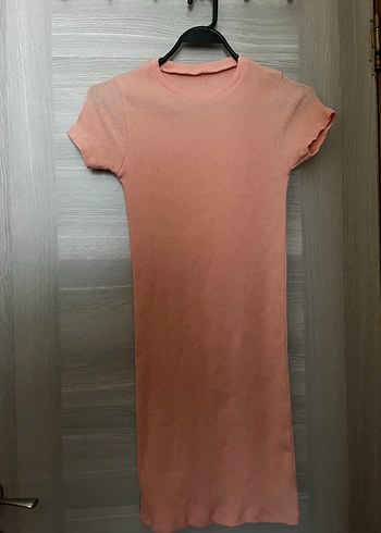 Kısa Kollu Pastel Bej Midi Elbise