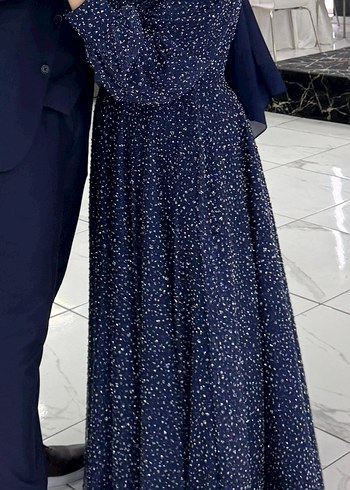 Abiye Lacivert taşlı abiye