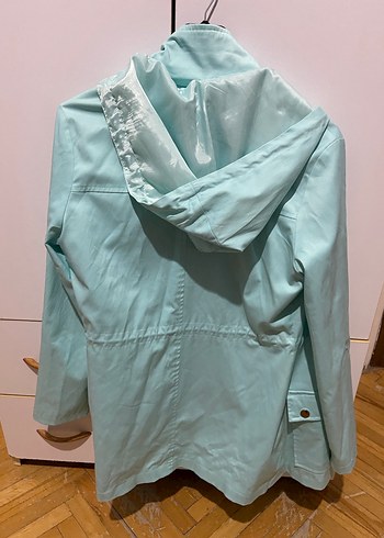 Batik Turkuaz Midi Yağmurluk/Trençkot - Görsel 2