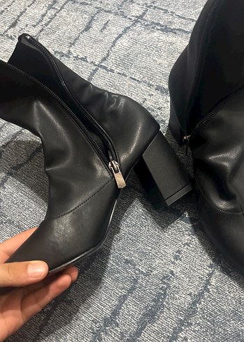 Flo Ayakkabı Siyah Deri Stiletto Topuklu Goth Bot