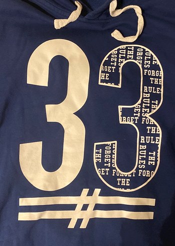 Mavi #33 Baskılı Kapüşonlu Sweatshirt M-L Beden - Görsel 3