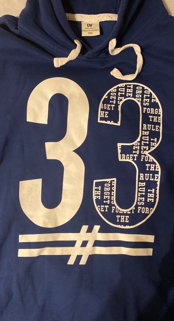 Mavi #33 Baskılı Kapüşonlu Sweatshirt M-L Beden - Görsel 3