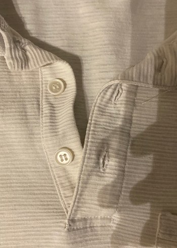 Krem Renkli Cepli Polo Yaka Tişört - Görsel 4