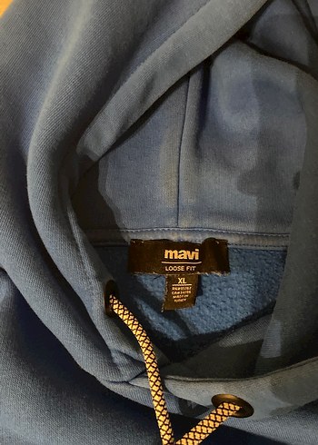 Mavi M28 Baskılı Kapüşonlu Sweatshirt XL Beden - Görsel 3