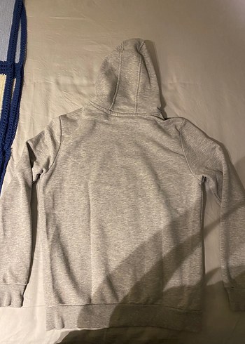 Gri Baskılı Kapüşonlu Sweatshirt  M Beden  Oversize Stil - Görsel 2