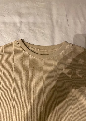 Bej Basic Fitilli Tişört  L Beden - Görsel 3