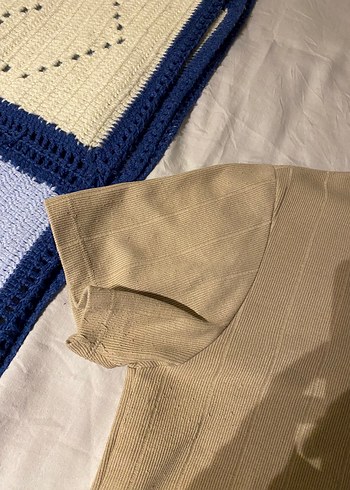 Bej Basic Fitilli Tişört  L Beden - Görsel 4