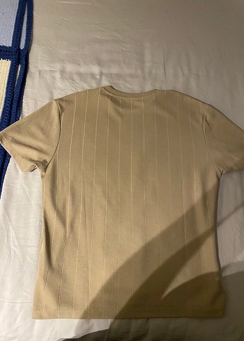 Bej Basic Fitilli Tişört  L Beden - Görsel 2