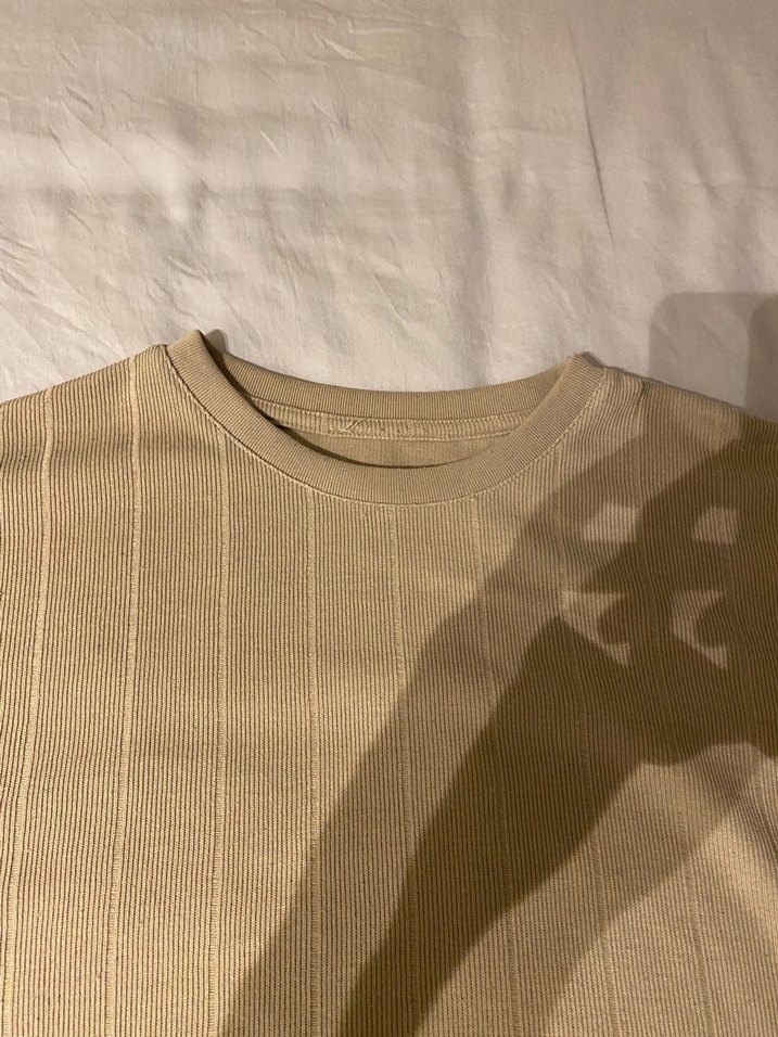 Bej Basic Fitilli Tişört  L Beden - Görsel 3