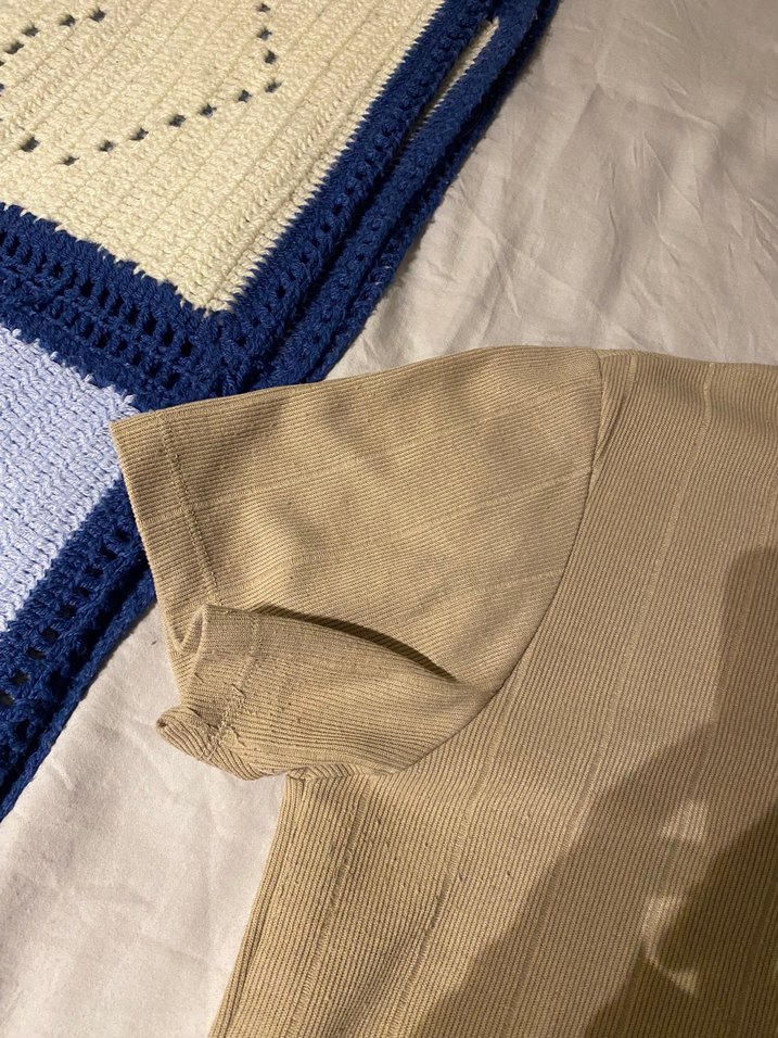 Bej Basic Fitilli Tişört  L Beden - Görsel 4