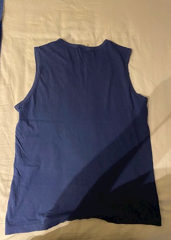 Mavi Grafik Baskılı Kolsuz Tişört  XXL Beden  Retro Stil - Görsel 2