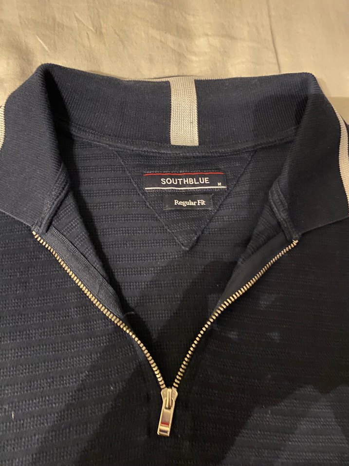 Lacivert Fermuarlı Polo Tişört  M Beden  Şık - Görsel 2