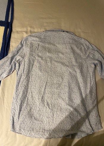 Açık Mavi Desenli Gömlek  XXL Beden  Günlük/Smart Casual - Görsel 2