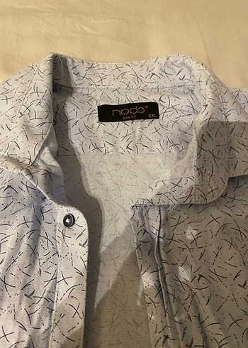 Açık Mavi Desenli Gömlek  XXL Beden  Günlük/Smart Casual - Görsel 3