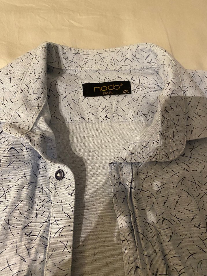 Açık Mavi Desenli Gömlek  XXL Beden  Günlük/Smart Casual - Görsel 3