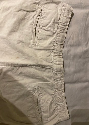 Bej Keten-Style Şort  L Beden  Cepli - Görsel 5