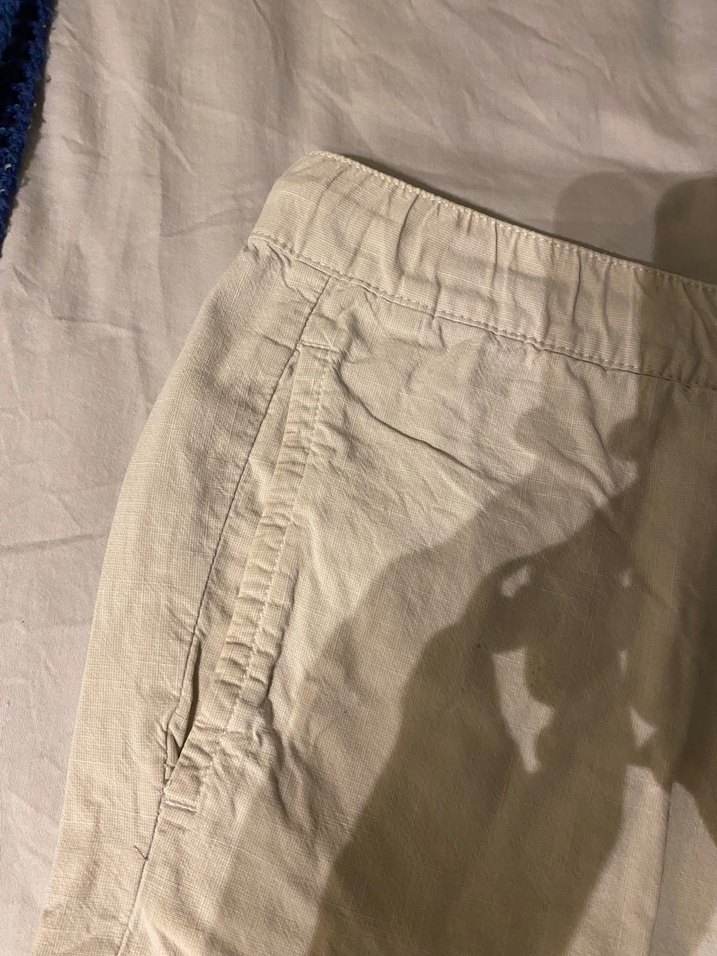 Bej Keten-Style Şort  L Beden  Cepli - Görsel 2