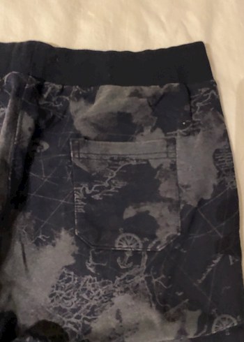 Siyah Desenli Spor Şort  L Beden  Cepli - Görsel 4