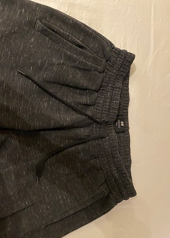 H&M Siyah-Melanj Eşofman Altı  M Beden  Rahat Kesim - Görsel 3