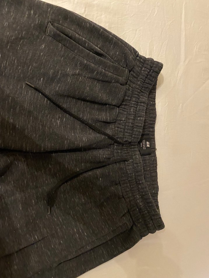 H&M Siyah-Melanj Eşofman Altı  M Beden  Rahat Kesim - Görsel 3