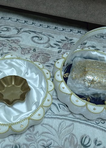 Parlak Beyaz Süslemeli Sepet - Görsel 3