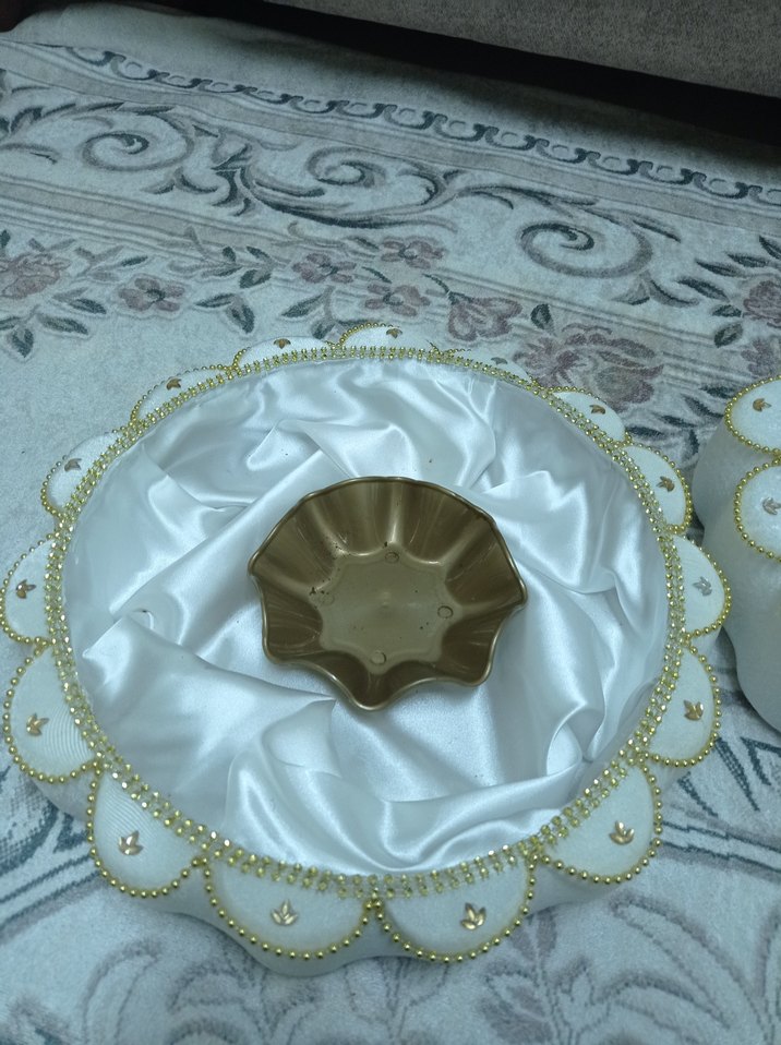 Parlak Beyaz Süslemeli Sepet - Görsel 4