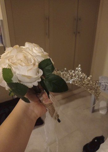 Beyaz Straplez A Kesim Vintage Gelinlik - Görsel 9