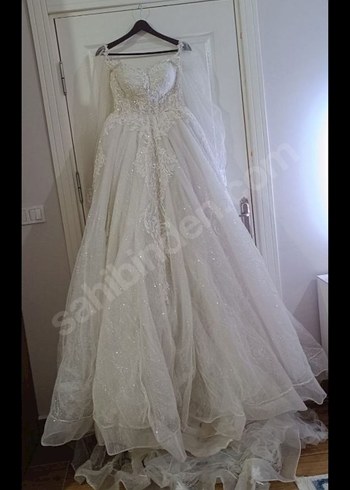 Beyaz Straplez A Kesim Vintage Gelinlik - Görsel 3