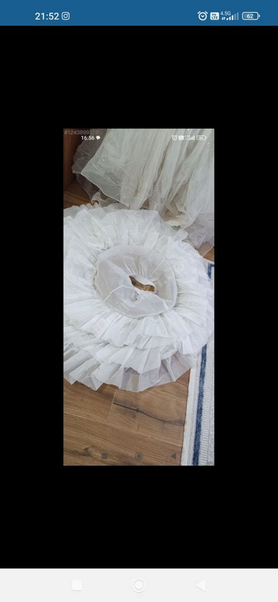 Beyaz Straplez A Kesim Vintage Gelinlik - Görsel 2