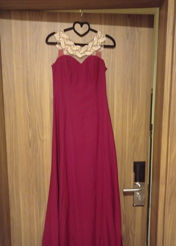 Dantel Detaylı Bordo Uzun Bohem Kadın Elbise - Görsel 5