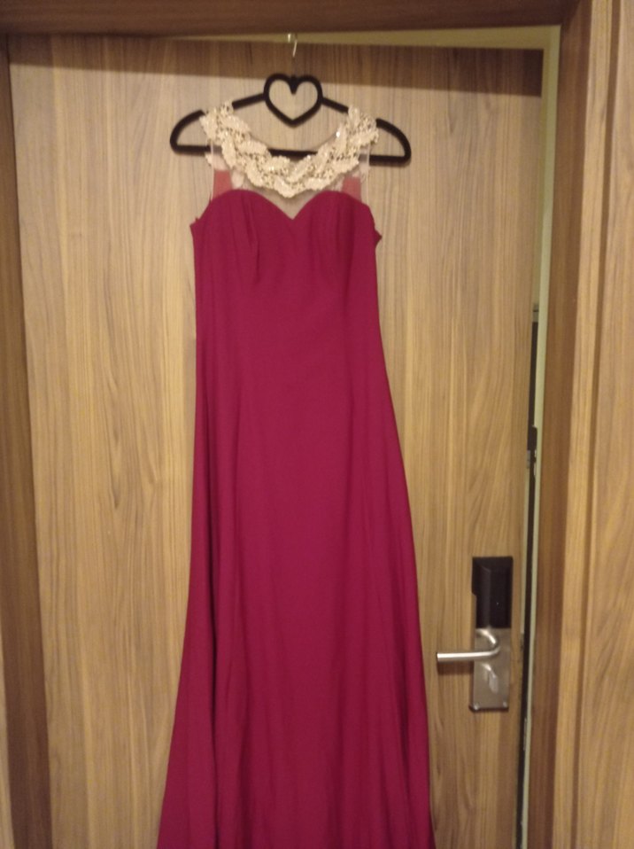 Dantel Detaylı Bordo Uzun Bohem Kadın Elbise - Görsel 5