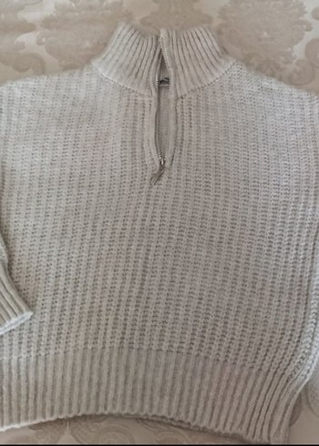 Fermuarlı Örgü Kadın Kazak - Görsel 2