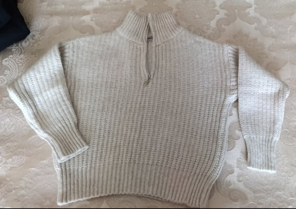 Fermuarlı Örgü Kadın Kazak - Görsel 2