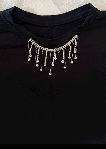 Siyah Crop Tişört - Görsel 4