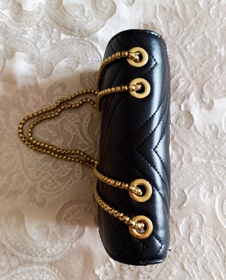 Siyah Deri Zincir Detaylı Kadın Çanta - Görsel 4