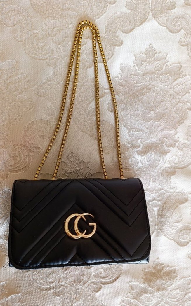 Siyah Deri Zincir Detaylı Kadın Çanta - Görsel 5