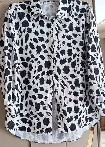 Leopar Desenli Kadın Gömlek - Görsel 7