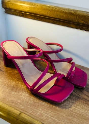 Pembe Topuklu Kadın Sandalet - Görsel 4