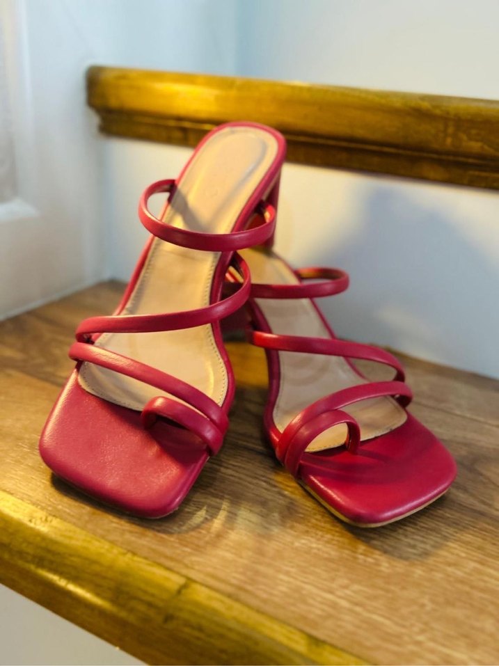 Pembe Topuklu Kadın Sandalet - Görsel 3