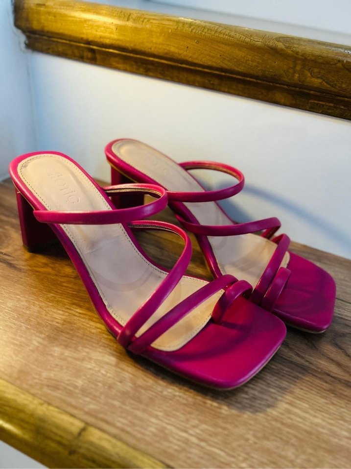 Pembe Topuklu Kadın Sandalet - Görsel 4
